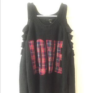 Navy sweater with cut-outs